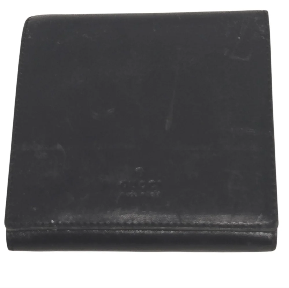 Gucci Black Leather Notebook‎ with Removable Sticky Notes